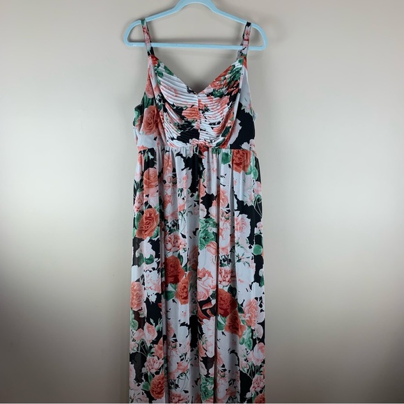 torrid Dresses & Skirts - Torrid Rose Print Maxi Chiffon Dress size 2X